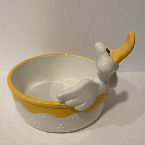 Vintage Bella Casa by Ganz Ceramic Duck Bowl – Collectible Decorative Dish - Picture 1 of 6